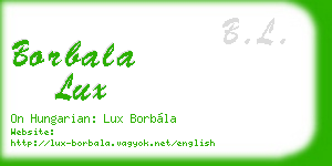 borbala lux business card