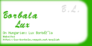 borbala lux business card